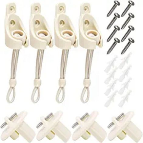 Beige Rollo-Vorhang-Windschutz-Schnallenzubehör, elastisches Band, windfester Kugelverschluss inklusive Endkappenzubehör (1/5)