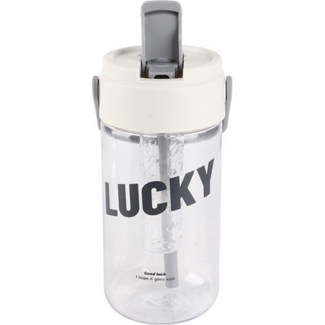 Bouteille d'eau en paille avec passoire à thé intégrée avec poignée PC 700 ml, belle et mignonne pour filles et femmes, blanc (1/5)