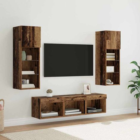 Meubles TV muraux 5 pcs Chêne noir 60 x 30 x 30 cm vidaXL