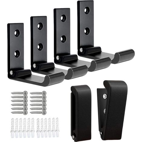 Crochets Muraux Pliables Crochets Pliants en Aluminium pour Suspendre Crochets Pliables pour Manteaux Crochets pour Serviette Murale pour Salle de Bains Crochets Mur pour Casque (noir 6pcs ) (1/5)