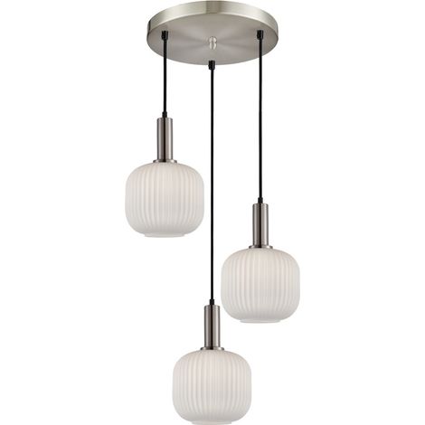 Suspension PENZI 3 E27 Argent ITALUX PND-31981-3S-SC-WH (1/3)
