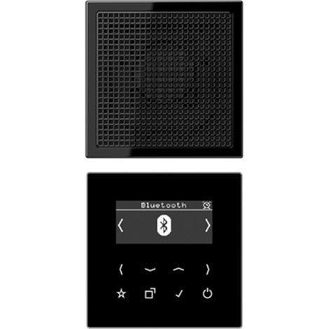 Jung Smart Radio DAB+ Bluetooth®, Set Mono 1gang, serie LS, negro DAB LS1 BT SW