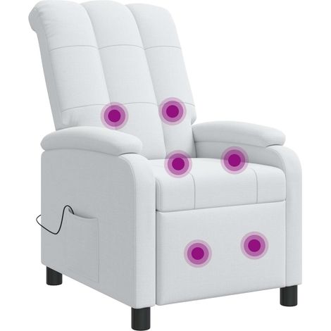 Silla de masajes reclinable Blanco Tela vidaXL (1/5)