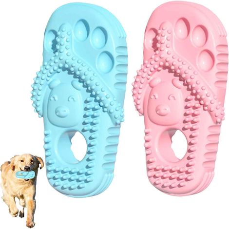 Lot de 2 Jouet à Mâcher Jouets pour Chien indestructibles et interactifs en Caoutchouc Naturel pour Chiens de Petite, Moyenne et Grande Taille Grincer Interactif Jouet (1/5)