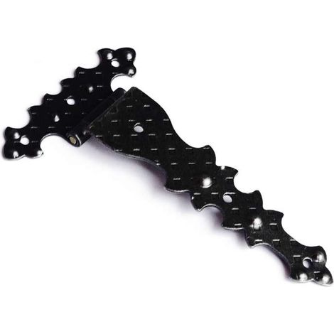 Cerniere rustiche in ferro martellato nero collo alto 92 x 182 mm.