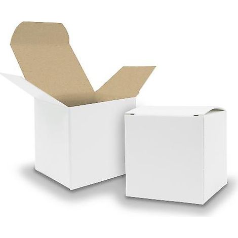 50 coffrets cadeaux, 10 x 10 x 10 cm, blancs avec couvercle