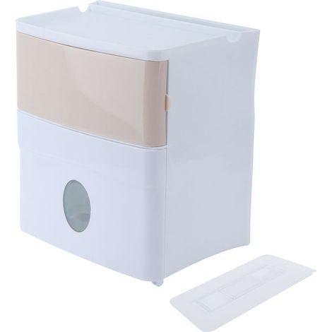 1 Distributeur de mouchoirs, double couche, auto-adhésif, ABS, mural, salle de bain (1/5)