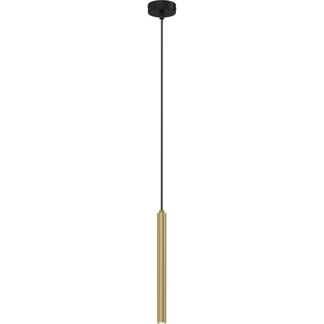 Suspension Luminex Yoru tube laiton noir mat 1xG9 8W