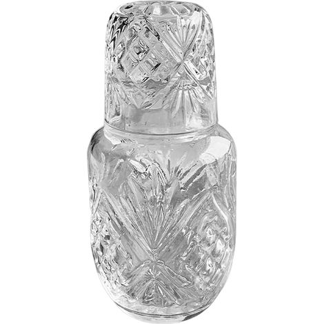 Caraffa per l'acqua in vetro di cristallo trasparente – Bollitore per bevande fredde, ideale per il tavolo da bar e come elemento decorativo. (1/5)