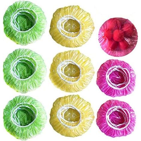60 pezzi di coperchi per ciotole per alimenti, colorati e riutilizzabili, elastici, in plastica, ideali per conservare alimenti e per picnic all'aperto. (1/5)