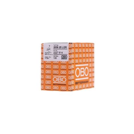 OBO Bettermann ISO-Nagel-Clip 8mm, L25 Polypropylen lichtgrau RAL 7035, 100 Stück, 2227614 (1/2)