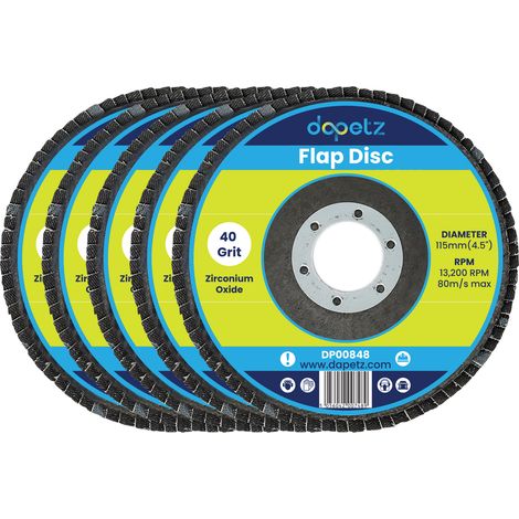 Dapetz ® Flap Discs 115mm Grinding Discs 40 Grit Grinding Discs Zirconium Sanding Discs for 4.5" Angle Grinder to Sanding Grinding Metal Wood and Stainless Steel 5 Pack (1/5)