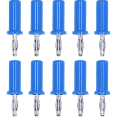 Lot de 10 connecteurs banane en laiton ABS soudés pour haut-parleurs d'instruments électroniques, 4 mm, bleu (1/5)