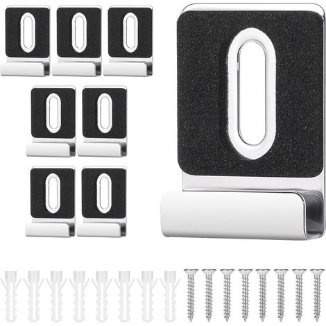 APEX Lot de 8 supports de miroir pour montage mural, crochets de miroir en métal avec vis, coussinets en caoutchouc, matériel de suspension robuste pour miroir sans cadre (1/5)