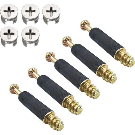 Lot de 50 vis de fixation pour meubles avec chevilles pour armoire et armoire (1/5)