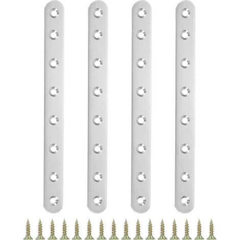 4pcs Équerres d'angle en acier inoxydable - Forme en L avec vis Support étagères - Argent (1/3)