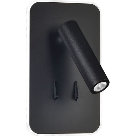Aplique con lector LED Irena (11W+3W)  Negro (1/5)