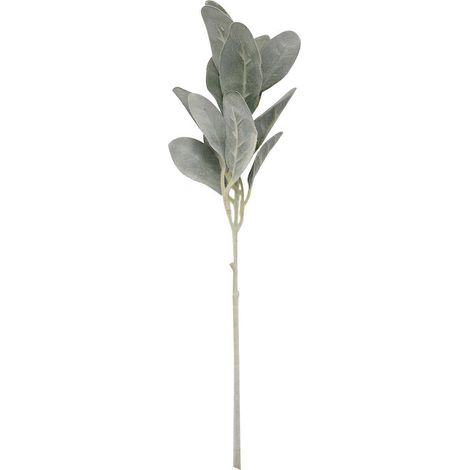 8 tiges de feuilles d'oreilles d'agneau artificielles floquées pour bouquet et couronne (1/4)