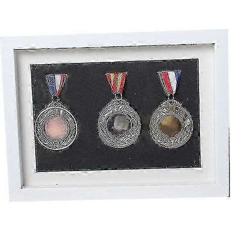 Cadre 3D pour médailles sportives - 12,7 x 17,8 cm, blanc (1/5)