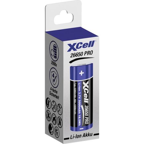 XCell Pile rechargeable spéciale 26650 Li-Ion 3.7 V 5000 mAh 1 pc(s)