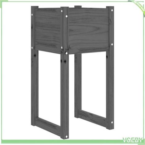 Jardinière - FAFEICY - 822130 - Noir - Bois de pin massif - 40x40x81 cm (1/5)