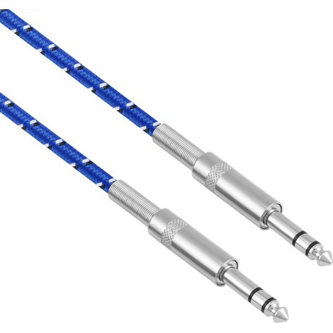 Câble Instrument 6.35mm Jack Mâle-Mâle 1 mètre pour Guitare (1/4)