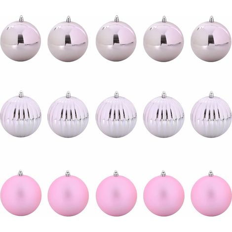 Ensemble de Boules de Noël XL 15 pcs Rose Plastique
