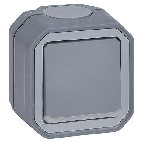 Legrand – Interrupteur à 2 broches 69726L – Pour pièces humides – Fonction de contrôle et indicateur intégré – IP55 IK0 10A 250V