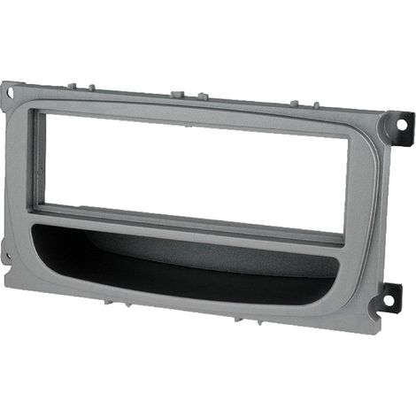 Facade Autoradio FA213C compatible avec Ford C-Max Focus Galaxy Mondeo S-Max ap07 - argent - avec vide-poche