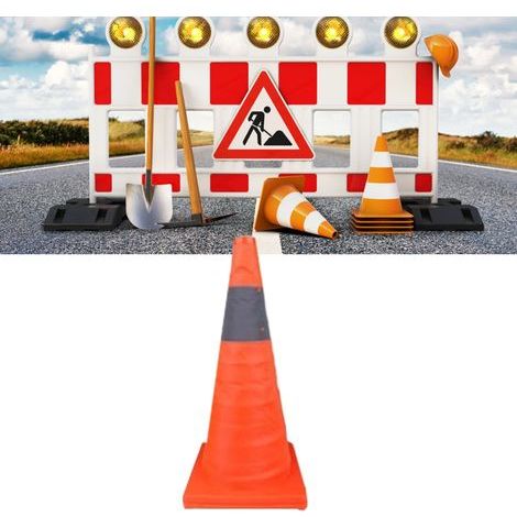 Cône de signalisation pliable 45 cm avec bande réfléchissante pour parking et auto-école (1/5)