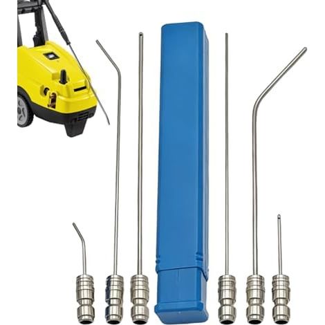 Kit de Buses pour Nettoyeur Haute Pression - 6 à connexion rapide en acier inoxydable Accessoire Flexible Pour gouttières, descentes, sol, béton, (1/5)