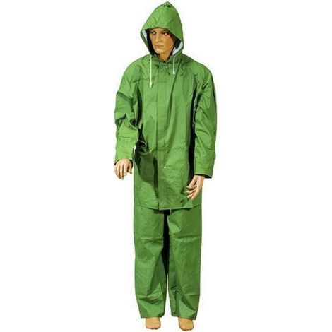 Impermeabili Giacca-Pantalone PVC Telati Verde Taglia L