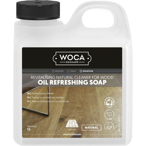 Woca Oil Refresher (Holzbodenseife), Reiniger- und Holzbodenpflege 1 Liter natur (1/2)