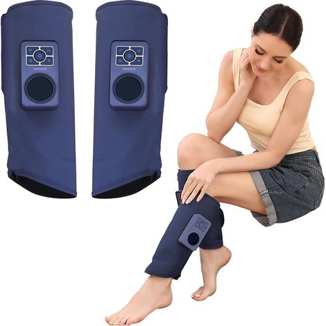 Calf air pressure leg massager,  3 massage modes,  3D flash heat with smart thermostat,  6 levels of low-frequency EMS pulse and vibration,  for fatigue and circulation (1/5)