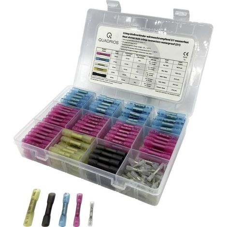 Quadrios assortimento di connettori termorestringenti bianchi 340 pz