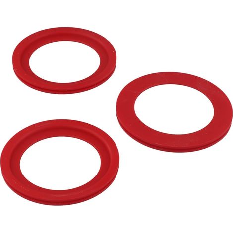 Lot de 3 joints de toilette en silicone, rouge, 6 cm (1/5)
