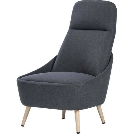 Dmora - Chaise de bureau Dcelli, Chaise d'attente de bureau, Chaise d'attente ergonomique, 77x65h100 cm, Anthracite