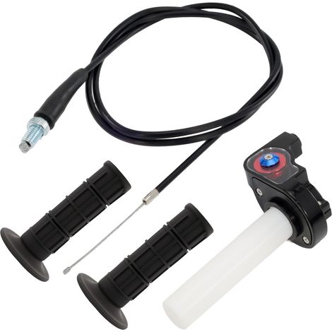 Quick Twist 22mm (7/8 Zoll) Aluminium-Gasgriff, Lenkergriff-Set mit 1,2m Kabel und Bremszügen, kompatibel mit Quads, Offroad-Motorrädern, ATVs, Elektromotorrädern und Motocross-Motorrädern von 50 bis (1/5)