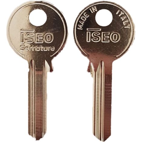 CHIAVE OTTONE NICHELATO '020159' lunghezza 24,3 mm - 5 spine- 10 pezzi - ISEO