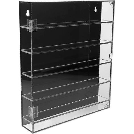 Vitrine murale et de table en acrylique pour modèles réduits de voitures rangement à plusieurs niveaux 30 x 26 x 5 cm noire (1/4)