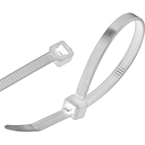 Lot de 100 serre-câbles réutilisables réglables 4,8 mm x 300 mm Blanc (1/5)