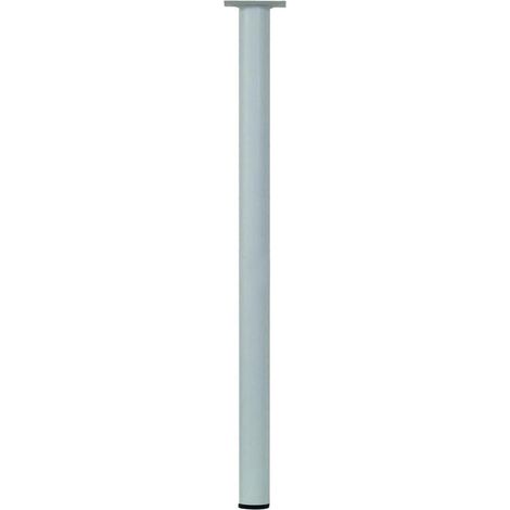 Hettich – Pied de table basse cylindrique fixe – Acier époxy blanc – Hauteur 70 cm – Charge 50 kg – Fixation à visser par platine 60x60 mm