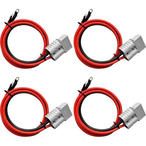 Connecteur Batterie 50A 600V, 4 Pièces Connecteur De Chargeur De Batterie De Chariot élévateur, Batterie Connexion Rapide Prise, Connecteur Câble De Batterie 30cm Pour Voiture Bateau énergie Solaire (1/5)