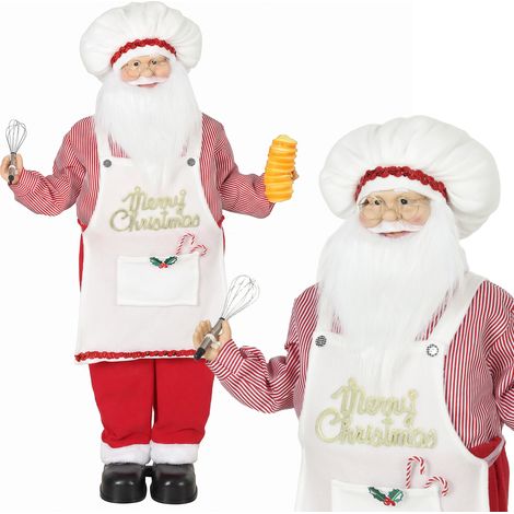 HOMCOM 4ft Christmas Singing Cooking Santa Claus with Head Moving (1/5)