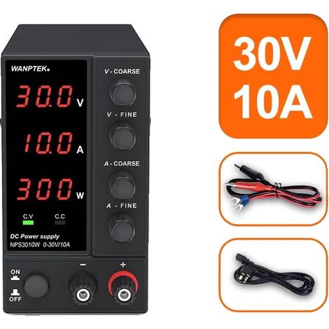 Alimentation de laboratoire, tension réglable, sortie de courant de tension prédéfinie, NPS3010W 3 chiffres (1/2)