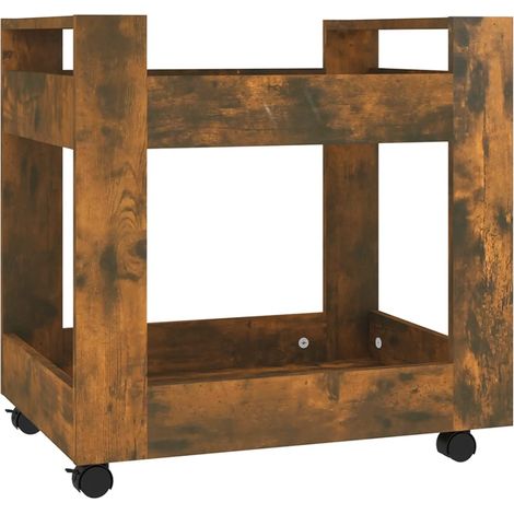 Carrito de escritorio contrachapada roble ahumado 60x45x60 cm vidaXL