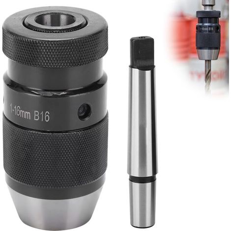 Mandrin Perceuse de Tour sans Clé 1-16mm à Serrage Automatique MT2 - B16 Arbre, pour Mandrins de Tour Serrer l'outil, Mandrin de Perçage, Mandrin pour Tour MK2