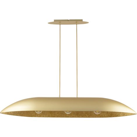 Lampada sospensione Gondola oro ovale allungata 3xE27 Sigma (1/4)