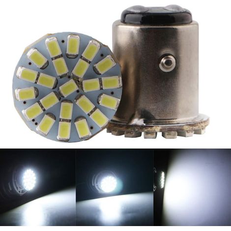 10x 1157 BAY15D PY21W Ampoules LED 24V pour véhicules Clignotant indicateur de stationnement 2406 22SMD 176LM Blanc