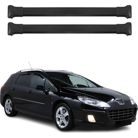 OMAC Aluminium Dachträger Querträger für Peugeot 407 Kombi 2004-2011 – Max. 75 kg – 2 Stangen Schwarz (1/5)